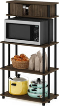 Furinno Turn-N-Tube Kitchen Storage Shelf with Top Cabinet for Kitchen, Dining Room and Home Office, Columbia Walnut/Black
