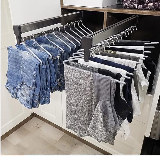 Closet Clothes Hanger Rail,Pull-Out Closet Rod 30-60cm,Wardrobe Clothing Rail,Closet Organizer Rack for Pants and Coat (300MM/11.8INCH)