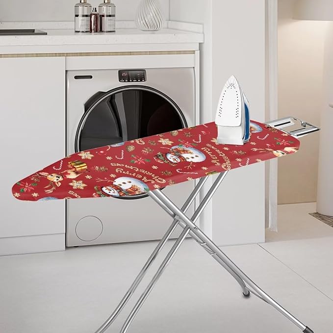 SEANATIVE Merry Christmas Ironing Board Cover for Home Decor, Cute Reindeer Snowman Iron Board Protective Cover Stain Resistant and Durable