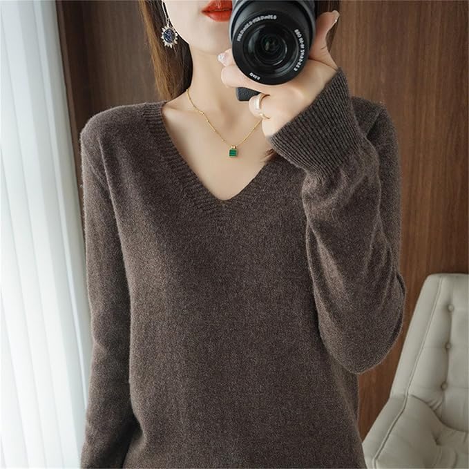 Merino Wool Cashmere Sweaters for Women 2025 Oversized Soft Sweater Long Sleeves Casual Loose Pullover Knitted Tops