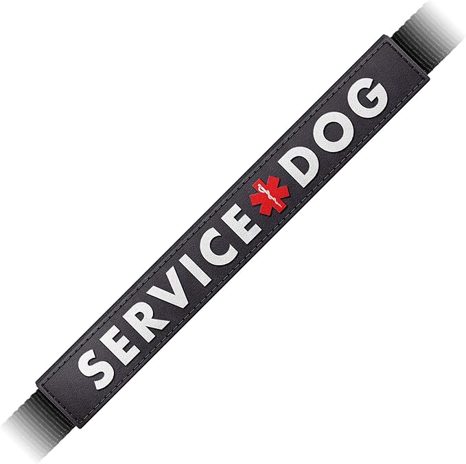 Tuff Pupper Waterproof Leash Sleeve | Fits Any Standard Size 1 Inch Wide Leash | Dual Sided Message | Durable Neoprene & Silicone | Odor & Stink Proof | Easy Secure On & Off (1 Pack, Service Dog)