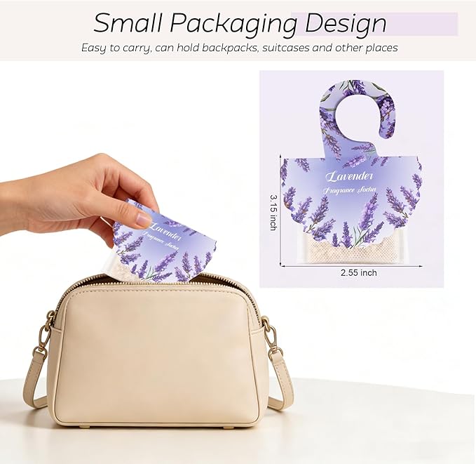 18 Pack Lavender Scented Sachet Bags for Drawer and Closet - Air Fresheners for Closet, Long-Lasting Hanging Fragrance Sachet for Wardrobes, Cars, Storage, Deodorizer Smell Goods for House