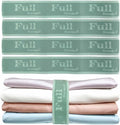 Bed Sheet Organizer Bands, Sheet Set Storage Label Bands, Elastic Bedding Sheet Straps Wraps for Organizing Linen Closet （Full 4PCs | Green）