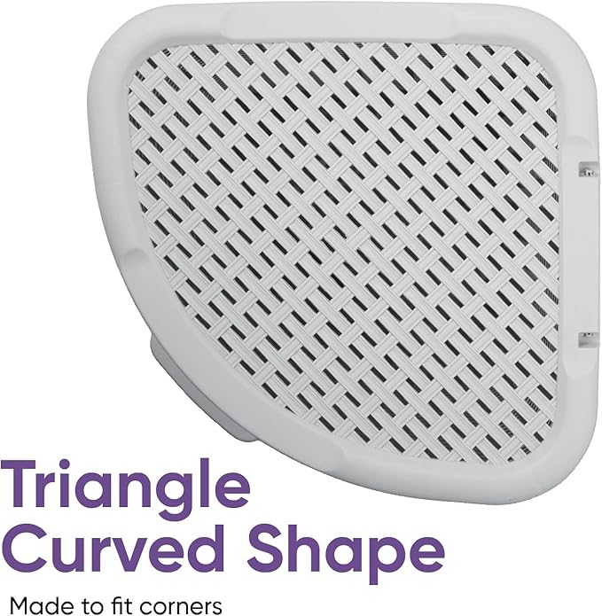 Plastic Corner Laundry Hamper with Lid, Curved Designed Laundry Basket, Triangle White Smoke Cloths Hamper Organizer with Cut-out Handles for Laundry Room Bedroom Bathroom, Wicker Design, 50 Liter