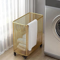 Gold Metal Basket with Wheels - Rolling Laundry Hamper Cart - Yoga Mat Storage Rack - Wire Basket with Wheels