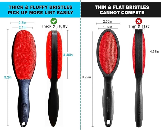 4Pack Red Color Lint Brush for Clothes Furniture Couch, Lint Brush Pet Hair Remover for Clothes Brush, Reusable Lint Brushes for Pet Hair,Velvet Brush, Pet lint Brush, Fabric Brush