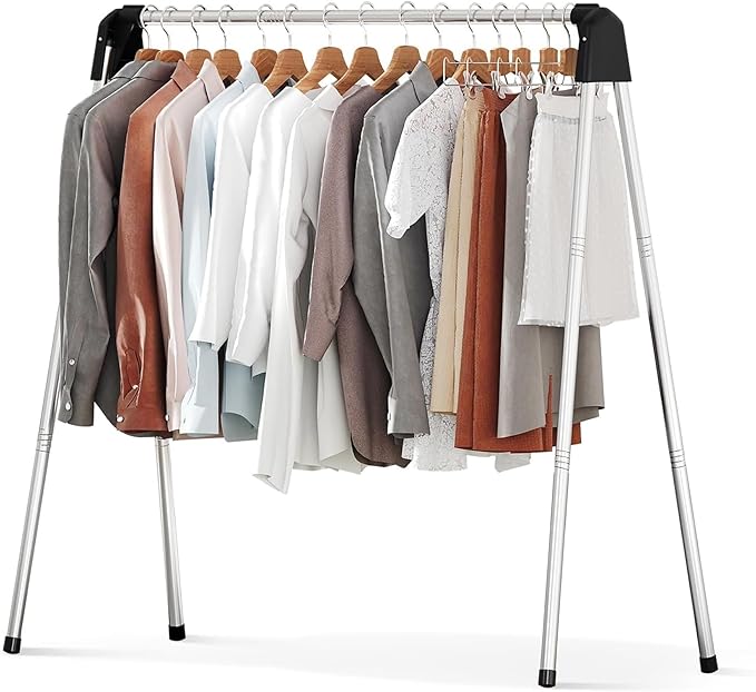 APEXCHASER Clothes Drying Rack Foldable, Stainless Steel Laundry Drying Rack Collapsible, Clothes Hanger for Sweater Baby Clothes Towel for Indoor & Outdoor, Portable Clothes Airer for Travel