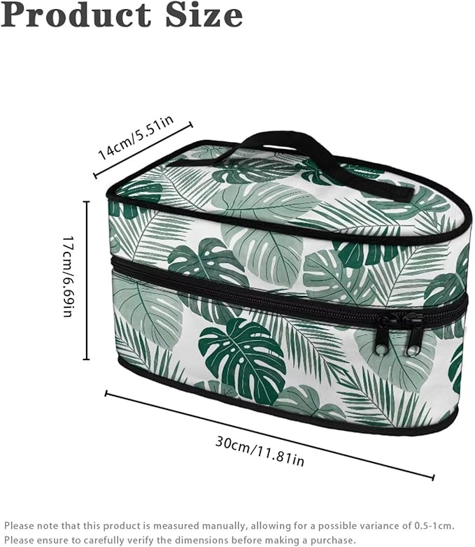 Monstera Leaf Print Steam Iron Case Travel Iron Organizer Handheld Steamer Holder with Handle Waterproof Travel Accessories, Case Only