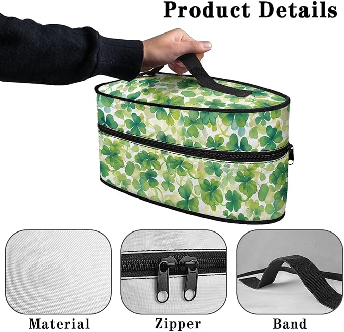 Green Shamrock Iron Tote Case for Travel Mini Steam Irons Dustproof Protective Carrying Bags Universal for Most Iron with Handle
