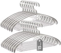 Donext Clear Plastic Hangers, 16" Heavy Duty Clothes Hangers, Durable Closet Hanger for Shirt, Coat and Dress(15 Pack)