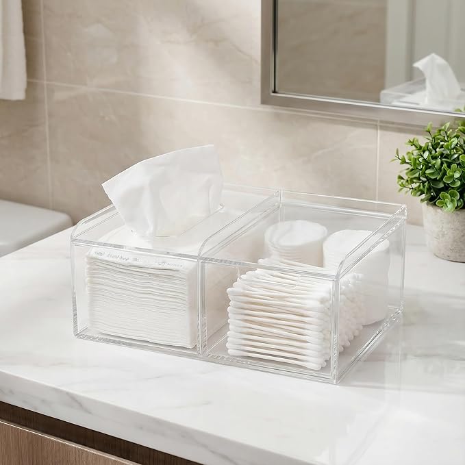 TOPZEA Dryer Sheet Holder, Clear Acrylic Laundry Organizer, 2 in 1 Dryer Sheet & Pods Container Dispenser with Label & Drawer, Storage Box for Laundry Room Organization, Dishwasher Pod, Clothespins