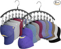 Hat Hangers for Closet, Metal Hats Organizer Racks for Base Ball Caps 2 Pack Door Hats Racks for Baseball Cap with 10 Large Clips, Baseball Hat Holder for Closet Storage, Fits All Cap-Black
