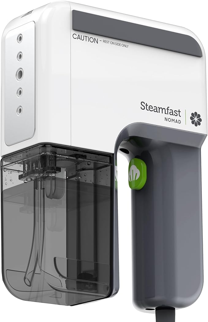 Steamfast NOMAD Portable Travel Steamer for Clothes - Handheld Garment Steamer with 30 Second Heat Up, 11 Minutes Steam Time, 7.5 ft Cord, 5 oz Tank, Chemical Free