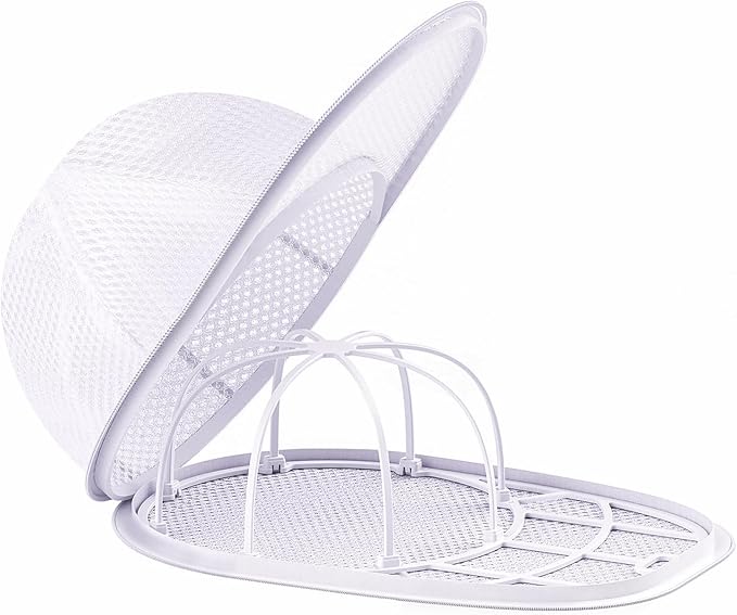 Hat Washer Cage for Baseball Caps, Durable Cap Form Holder for Washing Machine & Dishwasher | Hat Cleaning Kit, White - 1 Pack