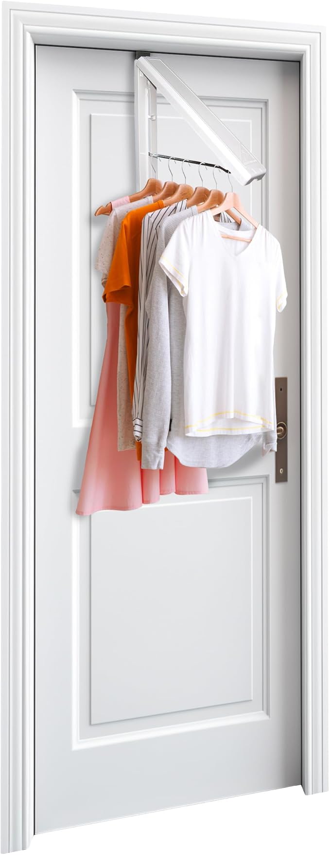 InstaHanger Original Collapsible Laundry Rack – Wall-Mount & Over The Door Hanger Racks – Clothes Hanger Rack Holds Up to 60 Lbs - Door Hangers Racks for Small Spaces (Bracket Included)