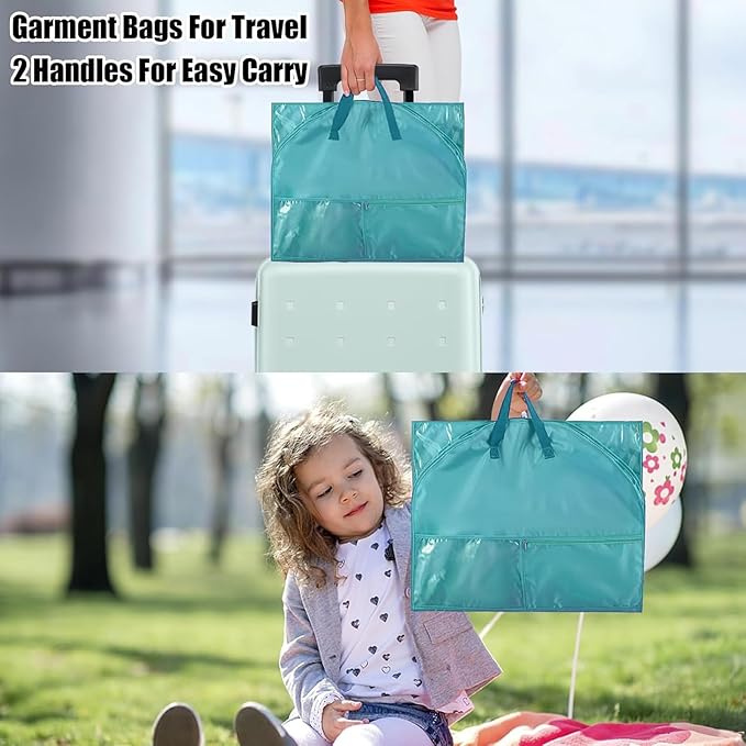 Dance Costume Garment Bags for Dancers,Garment Bag 40 Inch for Dance Competitions,Garment Bags For Travel Hanging Clothes,Waterproof Hanging Clohtes Storage Garment Bag. (1 Pack Green, 40")