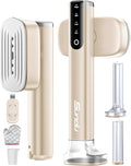 Steamer for Clothes Portable Handheld Garment Steamer,15s Fast Heat-up,100ml,180ml Tank,Steamer Ironing Gloves,35 Minutes of Continuous Ironing for Travel and Home (Pale Gold)