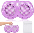 Silicone Bra Washing Bags for Laundry + Mesh Laundry Bags - Reusable Delicates Laun dry Bag with with Snap Buttons (A-D Cups) for Bras, Underwear & Swimwear (COLOR:purple)