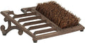 MyGift Boot Brush Scraper Outdoor, Heavy Duty Cast Iron Shoe Scraper Mat, Boot Dirt Cleaner Brush, Vintage Rustic Black Angled, Dark Brown