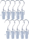 Laundry Hangers with Swivel Hooks Hold Boots Clips Pin Stainless Steel Portable for Travel Clothes Towel Pack of 10