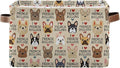 French Bulldog Pattern Rectangle Storage Bin, 15 x 11 x 9.5 in, Collapsible Organizer Storage Basket for Home Décor