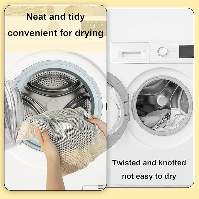 6Pcs Mesh Laundry Bags S & M Organic Cotton Washing Bag for Underwear, Clothes, Socks and Delicate Clothes