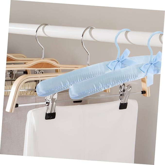 6pcs Padded Hangers Non- Satin Clothes Hangers for Sweaters and Space-Saving Design for Home Organization