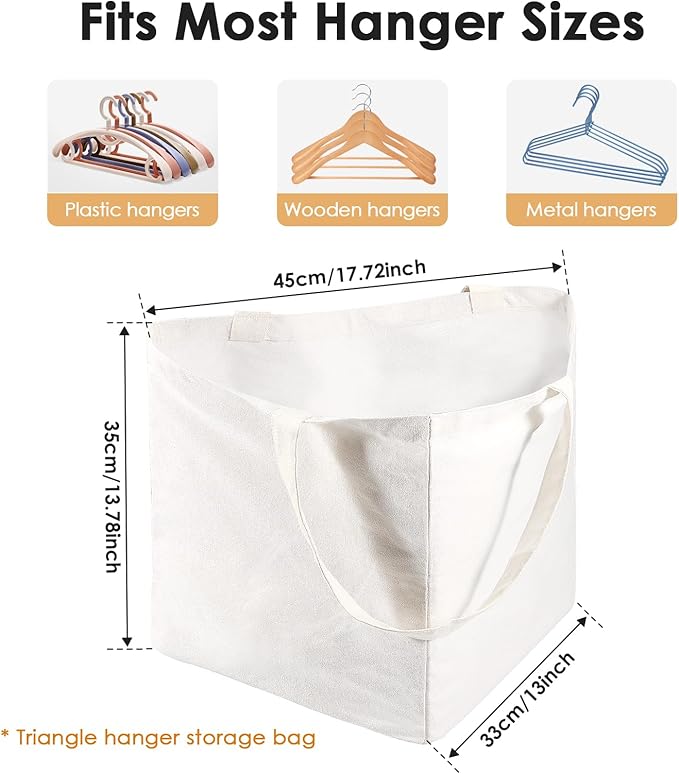 Hanger Storage Bag, Clothes Hanger Organizer Holder for Space Saving, Hanger Triangle or Square Storage Bag with Handles for Closet Drying Rack (1, Triangle)