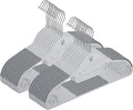 Hangers, Non-Slip, Clothes Hangers, 20 Pieces, Ultra Thin, Multi-Functional Storage, No Stretch Collar, Space Saving, 360 Degree Swivel Hook, Bendable, Load Capacity, Wet and Dry Use, Gray