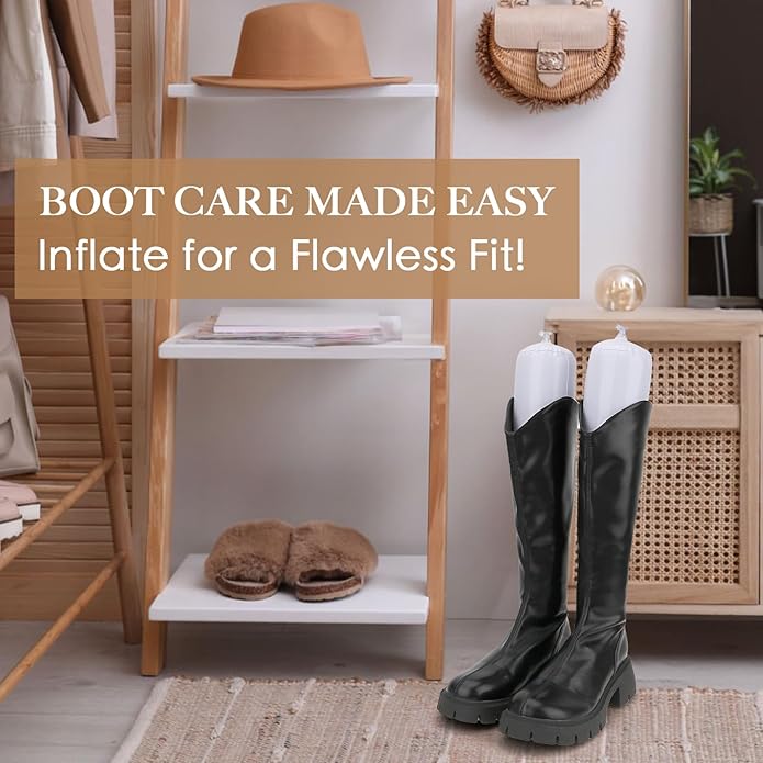 kilofly Inflatable Boot Shapers [Set of 3/6 Pairs] - Extra Long - 46cm, White