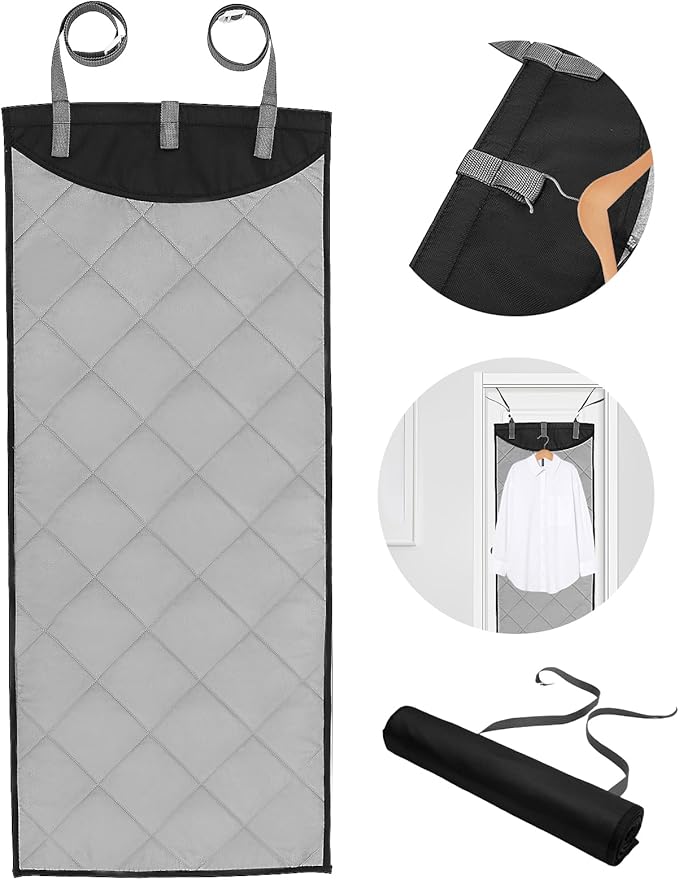 Over The Door Steaming Pad, Heat-Resistant Over The Door Ironing Board Vertical Hanging Over Door Clothes Steamer Pad, Foldable Clothes Press Pad for Steamer Portable Ironing mat for Traveling