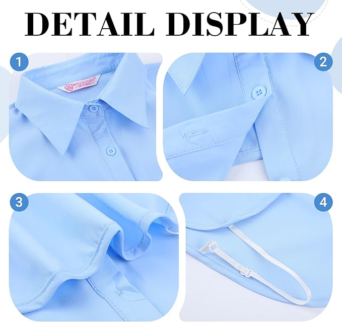 Syhood 4 Pcs Fake Collar Detachable False Dicky Collar Half Shirts Round for Women Outfits Halloween Costume Accessories