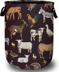 Cute Farm Animals Laundry Basket, Laundry Hamper Collapsible Oxford Cloth with Handle Clothes Toy Storage Bin for Bathroom Laundry Room Bedroom 15.7 X 20 Inch
