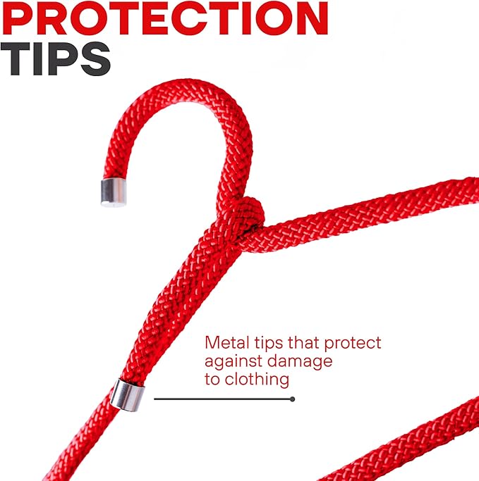 10 Pack Fabric Wrapped Premium Hotel Quality Ultra Strong Heavy Duty Metal Hangers for Any Type of Clothing.(Red)
