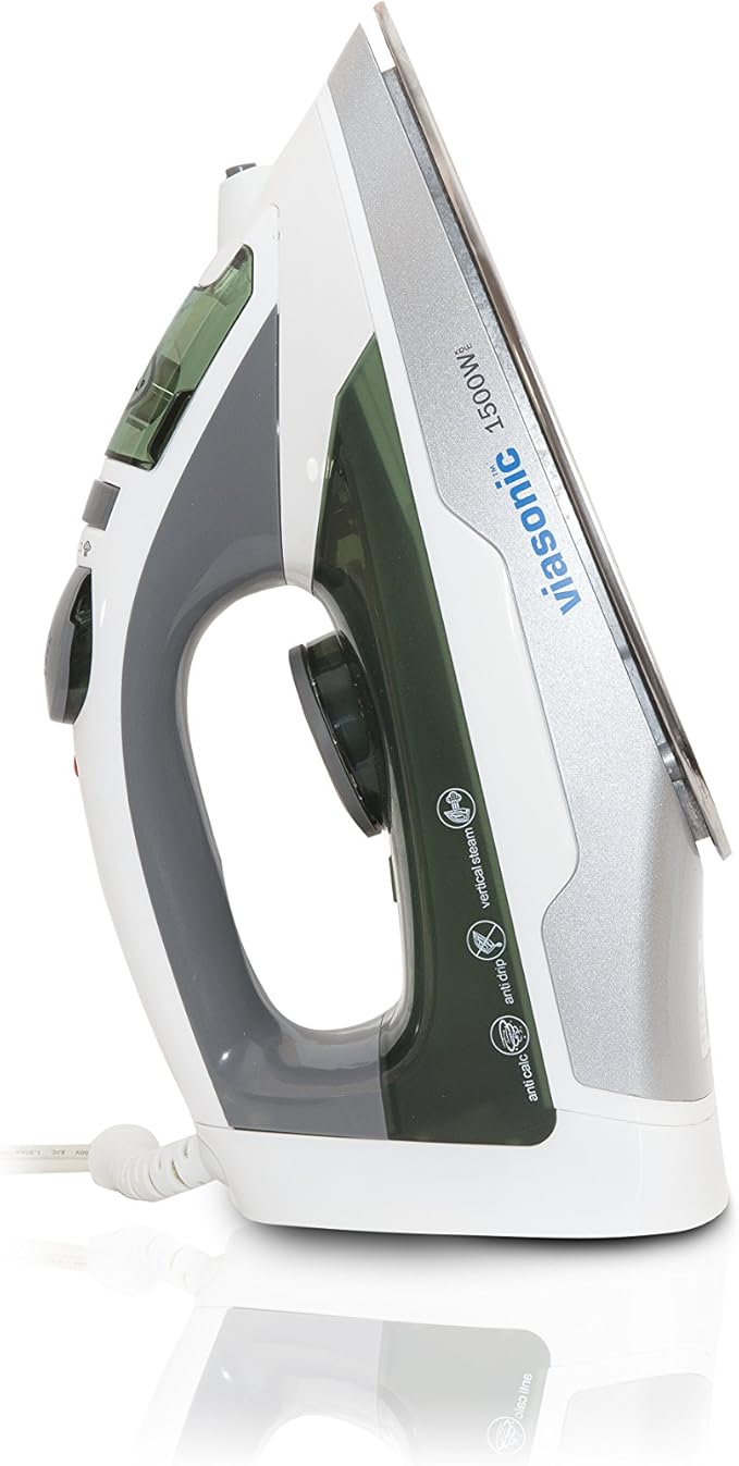 Elite 1500W Steam Iron - Anti-Drip & Self-Cleaning, Anti-Calcium, Vertical Steam - Stainless Steel Soleplate - XL 300ML Tank - Steam, Spray, Dry - ETL Listed by Unity