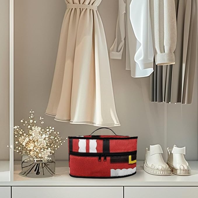 Iron Storage Bag Fits for Home Outdoor Easy to Clean Wear-resistant Iron Storage Case Protective Carrying Bag with Smooth Zipper, Christmas Wind