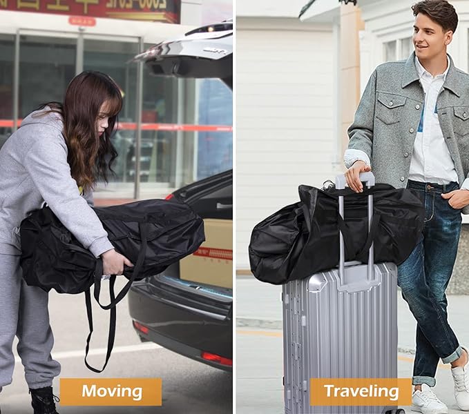 MISSLO Garment Bags for Travel Heavy Duty Moving Bags Large Capacity Hanging Clothes Bag for 20 Shirts Waterproof Fabric Suit Covers for Closet Storage 2 Packs, 43"