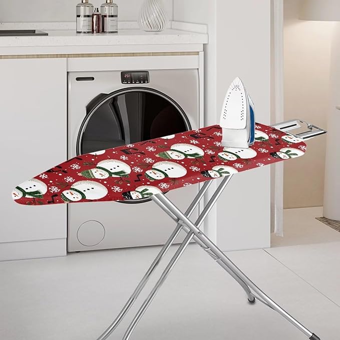 SEANATIVE Cute Snowman Ironing Board Cover Dust Proof and Stain Proof Ironing Board Protective Cover with Elastic Edges, 54x15 Inch