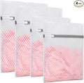 4Pcs Durable Honeycomb Mesh Laundry Bags with Sturdy Zipper for Delicates Durable Laundry Wash Bags - Protect Clothes in Washing Machine - 2 Large 20 x 24 Inches, 2 Medium 16 x 20 Inches