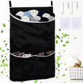 Black Hanging Laundry Hamper Bag, XL Door Hanging Hamper with Large Openging Laundry Hamper Storage Bag Large Size 36X22 Inch, Over Door Hamper