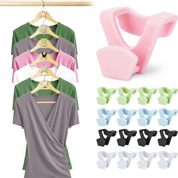 Smartor Closet Organizers and Storage, College Dorm Room Essentials, 60 Pack Clothes Hangers Connector Hooks Space Saving Hangers for College Students Girls Organization for Closet Space Saver