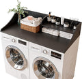 2 Tiers Washer Dryer Countertop, 54" Width x 27.5" Depth Laundry Countertop Organization, Wooden Washer and Dryer Topper for Folding, Sorting & Ironing, Easy to Install, Black