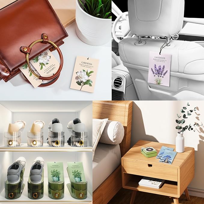 Rose Scented Sachet Bags - 12 Pack Closet & Drawer Freshener, Long Lasting Odor Eliminator for Wardrobes, Cars & Storage, Home Fragrance Air Freshener Sachets