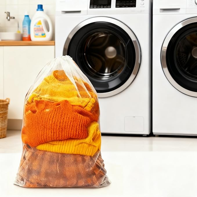 3 Pcs Mesh Laundry Bags Breathable Delicates Protect - Large Heavy for Protect Clothes in Washing Machine Travel Dorm Sports Family White 23 x 34 Inches