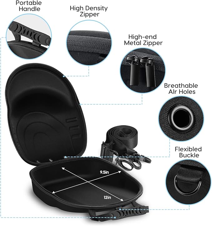 MOSLA Hat Case for Baseball Caps,Hat Carrier Travel Case Ball Cap Carrier Hat Box Organizer Carry On Hat Bag Backpack with Adjustable Shoulder Strap