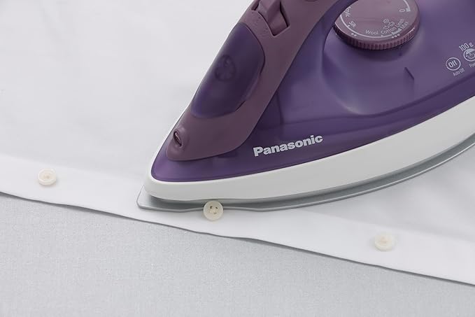 Panasonic NI-S630 Steam/Dry Iron, Ergonomic 1500W with Ceramic Soleplate and U-Shaped Groove, Auto Shut Off and Anti-Calc
