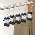 60 Pack Wide Leggings Hangers for Closet, Metal Pants Hangers with Clips, Non-Slip Skirt Boot Jeans Hanger, Stackable Closet Organizer Space Saving Black