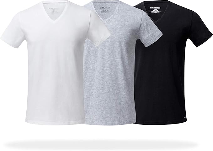 Pair of Thieves Men Super Soft V Neck | T-Shirt for Men | Breathable, Tagless Performance Cotton Blend | All-Day Wear