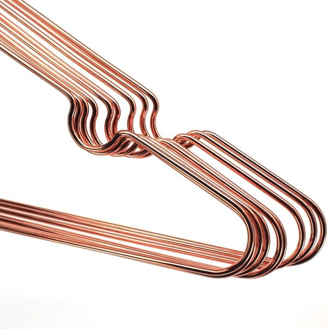 10Pack Koobay 13" Children Rose Copper Gold Shiny Metal Wire Top Clothes Hangers for Shirts Coat Storage & Display