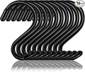 Dreecy 10 Pack 3 Inch S Hooks, Heavy Duty Metal Black Rubber Coated Non Slip Closet S Hooks for Hanging Plants, Jeans, Clothes, Jewelry, Pots, Pans, Cups, 6.0TG-SG